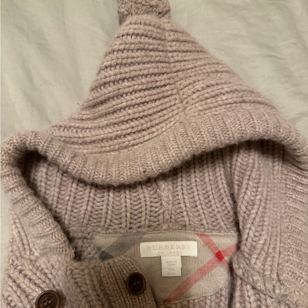 Burberry kids Taupe Hooded Cardigan